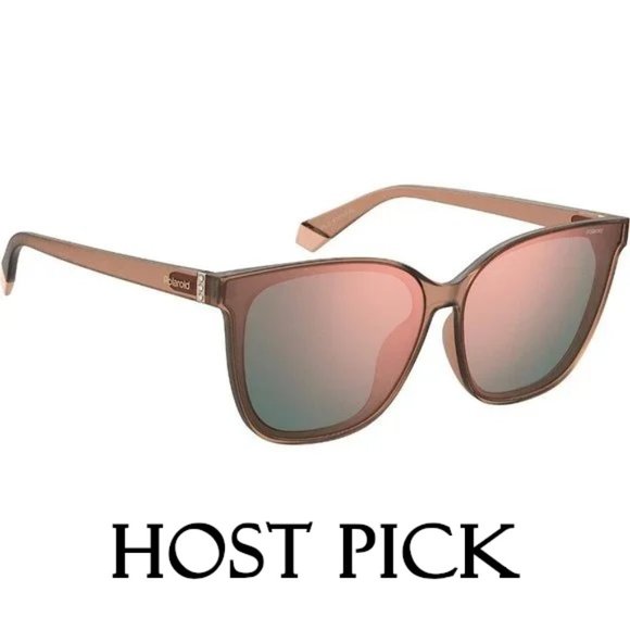Polaroid Accessories - NWOT Polaroid opaque brown round frame mirrored lens sunglasses